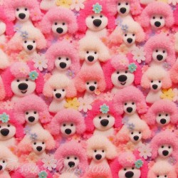 3D Effect Printed Fabric Pink Poodles | Wolf Fabrics