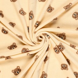 Double-sided Fleece Teddy Bear fabric beige background |Wolf Fabrics