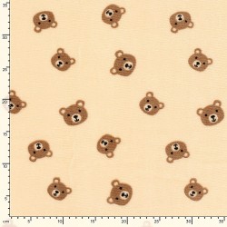 Double-sided Fleece Teddy Bear fabric beige background |Wolf Fabrics