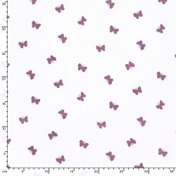 Double Gauze Fabric Purple Butterflies | Wolf Fabrics