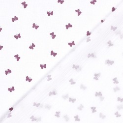 Double Gauze Fabric Purple Butterflies | Wolf Fabrics