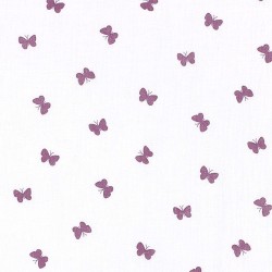 Double Gauze Fabric Purple Butterflies | Wolf Fabrics