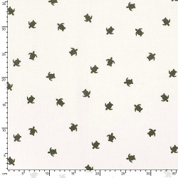 Double Gauze Fabric Green Turtles | Wolf Fabrics