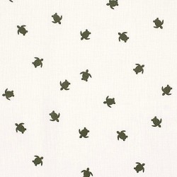 Double Gauze Fabric Green Turtles | Wolf Fabrics