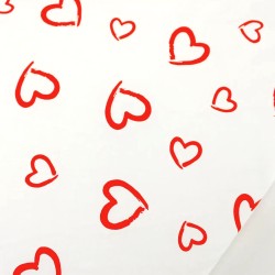 Red Hearts Fabric on White Background 2 | Wolf Fabrics