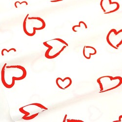 Red Hearts Fabric on White Background 2 | Wolf Fabrics
