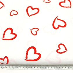 Red Hearts Fabric on White Background 2 | Wolf Fabrics