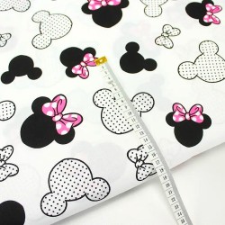 Minnie Mouse Fabric Fuchsia Bow Large Head | Wolf Fabrics