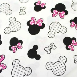 Minnie Mouse Fabric Fuchsia Bow Large Head | Wolf Fabrics