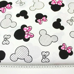 Minnie Mouse Fabric Fuchsia Bow Large Head | Wolf Fabrics