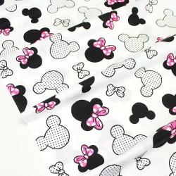 Minnie Mouse Fabric Fuchsia Bow Large Head | Wolf Fabrics