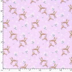 Jersey Fabric Little Deer in the Flowers | Wolf Fabrics