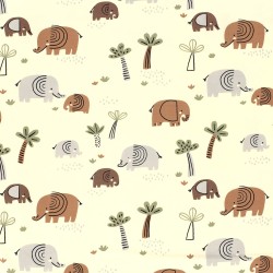 Jersey Fabric Jersey Elephant in the Savanna | Wolf Fabrics