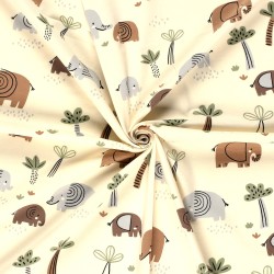 Jersey Fabric Jersey Elephant in the Savanna | Wolf Fabrics