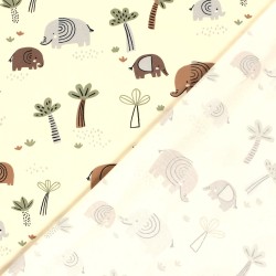Jersey Fabric Jersey Elephant in the Savanna | Wolf Fabrics