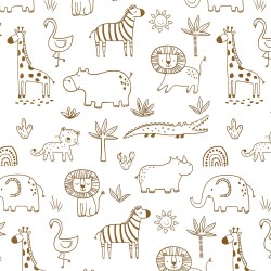Jersey Fabric Savannah Animals | Wolf Fabrics