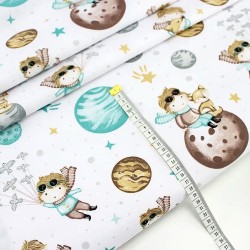 Little Prince Cotton Fabric White Background | Wolf Fabrics