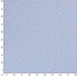 Sky Blue Double Gauze Fabric with Golden Dots | Wolf Fabrics