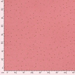Antique Pink Double Gauze Fabric with Gold Dots | Wolf Fabrics
