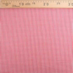 Red and White Gingham Cotton Fabric Small Checks 3mm | Wolf Fabrics