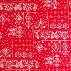 Classic Red Cotton Bandana Fabric | Wolf Fabrics