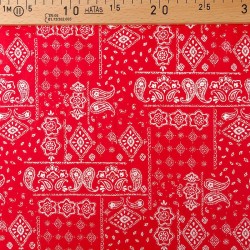 Classic Red Cotton Bandana Fabric | Wolf Fabrics