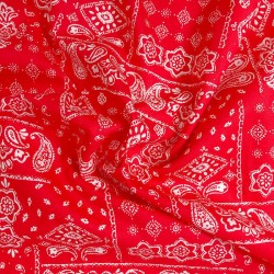 Classic Red Cotton Bandana Fabric | Wolf Fabrics