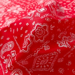 Classic Red Cotton Bandana Fabric | Wolf Fabrics