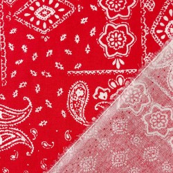 Classic Red Cotton Bandana Fabric | Wolf Fabrics