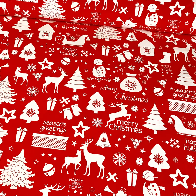 Merry Christmas Fabric by the Yard, Red Santa Claus Christmas Material,  Decorative Home Decor Furnishing Upholstery Fabric, Cute Xmas Fabric -   Denmark