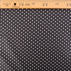 Black Background White Polka Dot Cotton Fabric 5 mm | Wolf Fabrics
