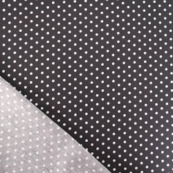 Black Background White Polka Dot Cotton Fabric 5 mm | Wolf Fabrics