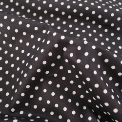 Black Background White Polka Dot Cotton Fabric 5 mm | Wolf Fabrics