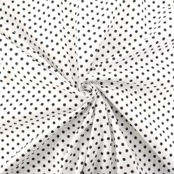 Black Polka Dot Cotton Fabric 5 mm White Background | Wolf Fabrics