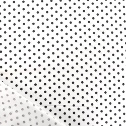 Black Polka Dot Cotton Fabric 5 mm White Background | Wolf Fabrics
