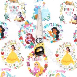 Fabric Disney Princesses white background | Wolf Fabrics