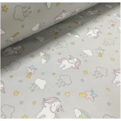 Fabric Unicorn gray background