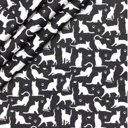 Fabric Cat and mouse black...