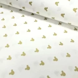 Golden Mickey-Mouse fabric Coton | Wolf Fabrics