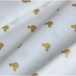 Golden Mickey-Mouse fabric Coton | Wolf Fabrics