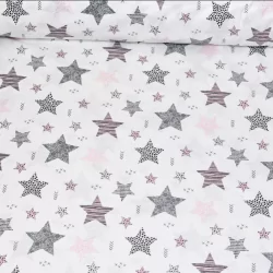 Fabric Pink and grey stars...