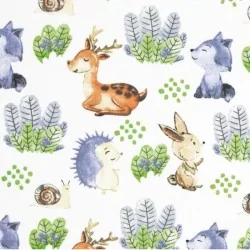Forest Animals Fabric Cotton | Wolf Fabrics