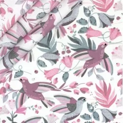 Hummingbirds and Flowers Fabric Cotton | Wolf Fabrics