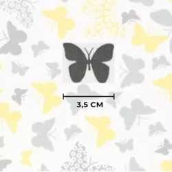 Yellow and Gray Butterflies Fabric Cotton | Wolf Fabrics