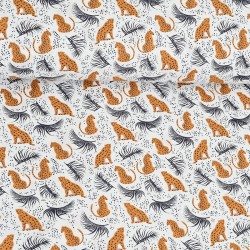 Cheetah cotton fabric and feathers | Wolf Fabrics