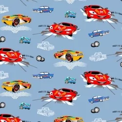Fabric Cotton Racing Cars Big Size! | Wolf Fabrics