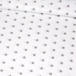 Grey Star Cloth Cotton White Background | Wolf Fabrics