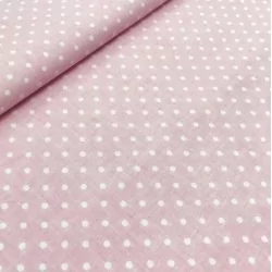 White Little Dots 4mm Fabric Pink Background | Wolf Fabrics