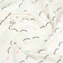 Eyelashes and Hearts Fabric Cotton | Wolf Fabrics