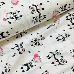 Pandas in Love Cotton Fabric | Wolf Fabrics